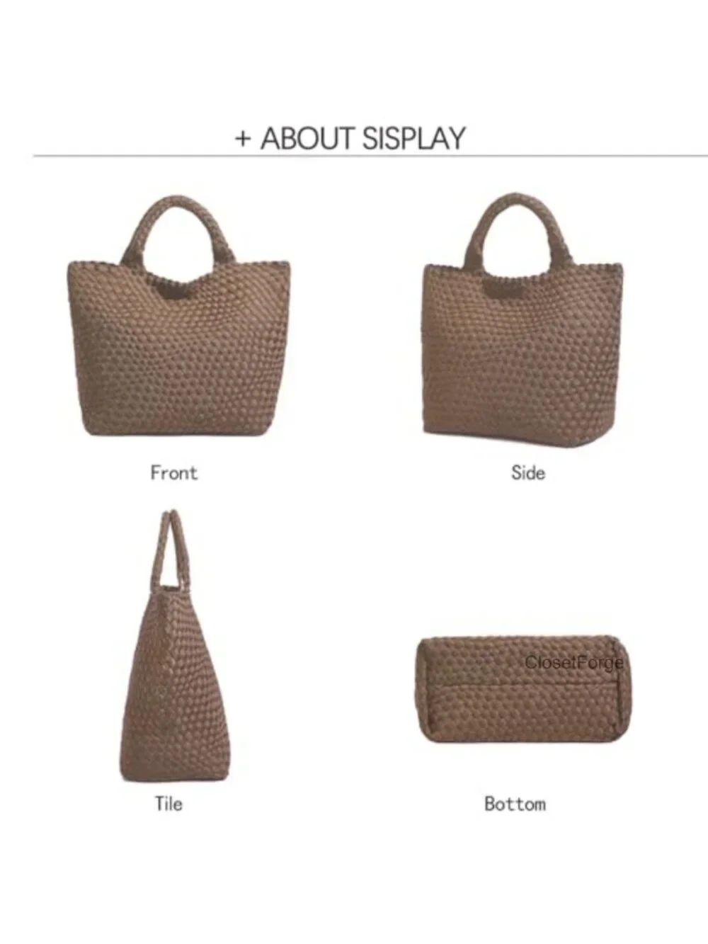 Woven Hobo Bag Women Neoprene Tote Handbag Large Capacity Handmade Shoulder Bag